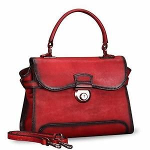 Elegant Genuine Textured Satchel Crossbody Bags For Handmade Vintage Top
